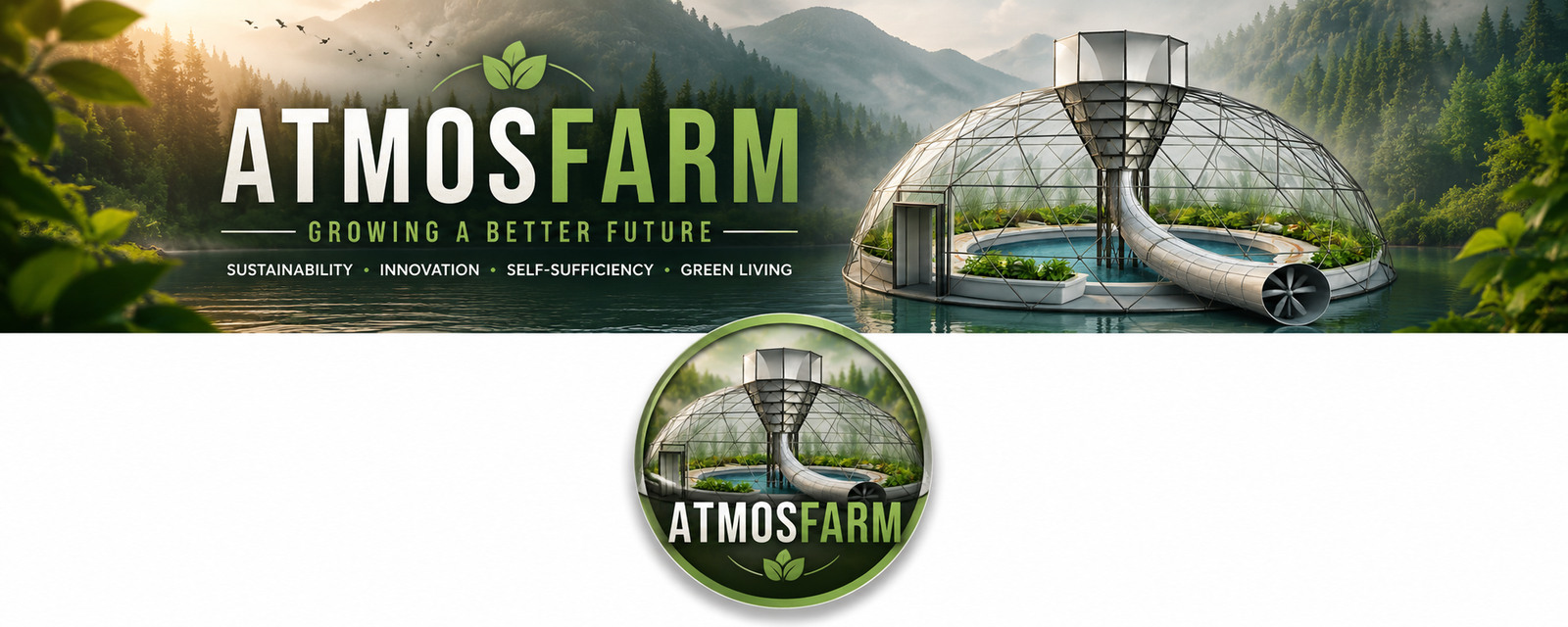 Brand system — banner and circular profile badge