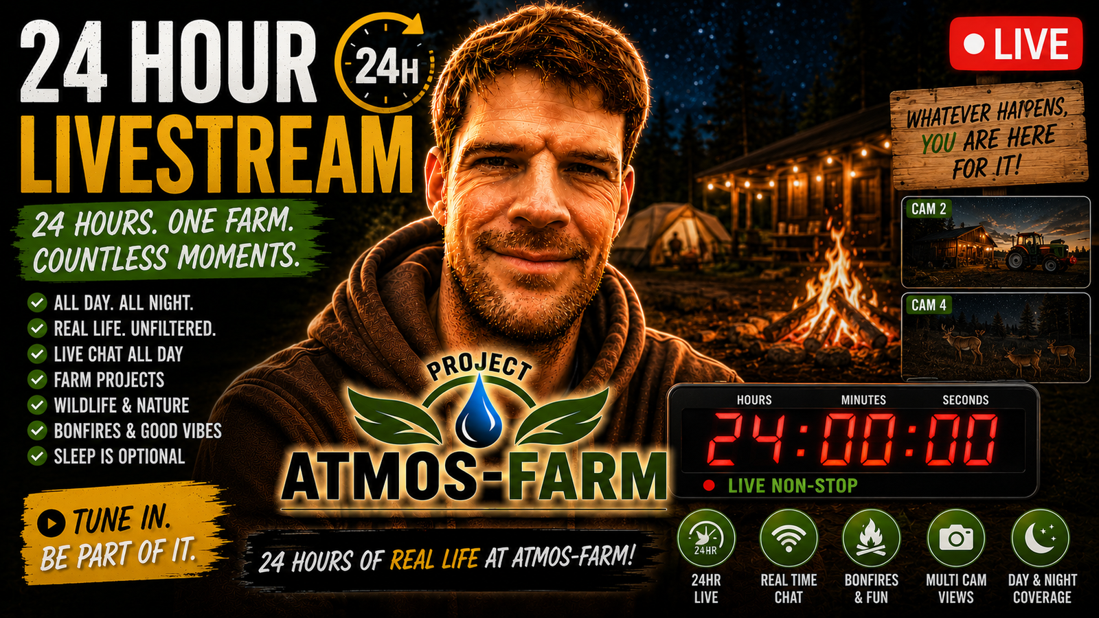 Live nonstop 24/7